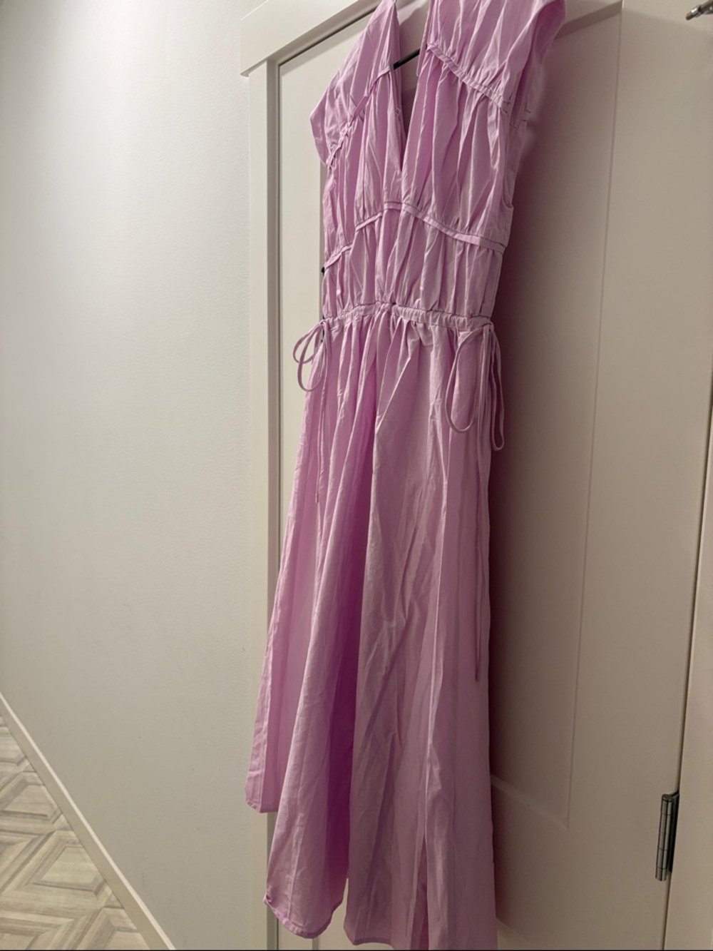 NWT [ASTR The Label] Lilac Flowy Multi Tie V-Neck Cap Sleeve Dress Women’s S - Picture 8 of 12